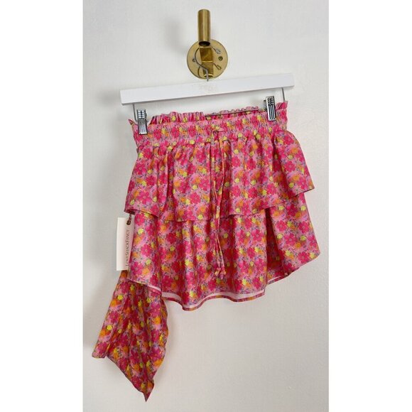 LOVESHACKFANCY Kiella Ruffle Crop Top and Citrine Mini Skirt in Passion Sound - Picture 11 of 14